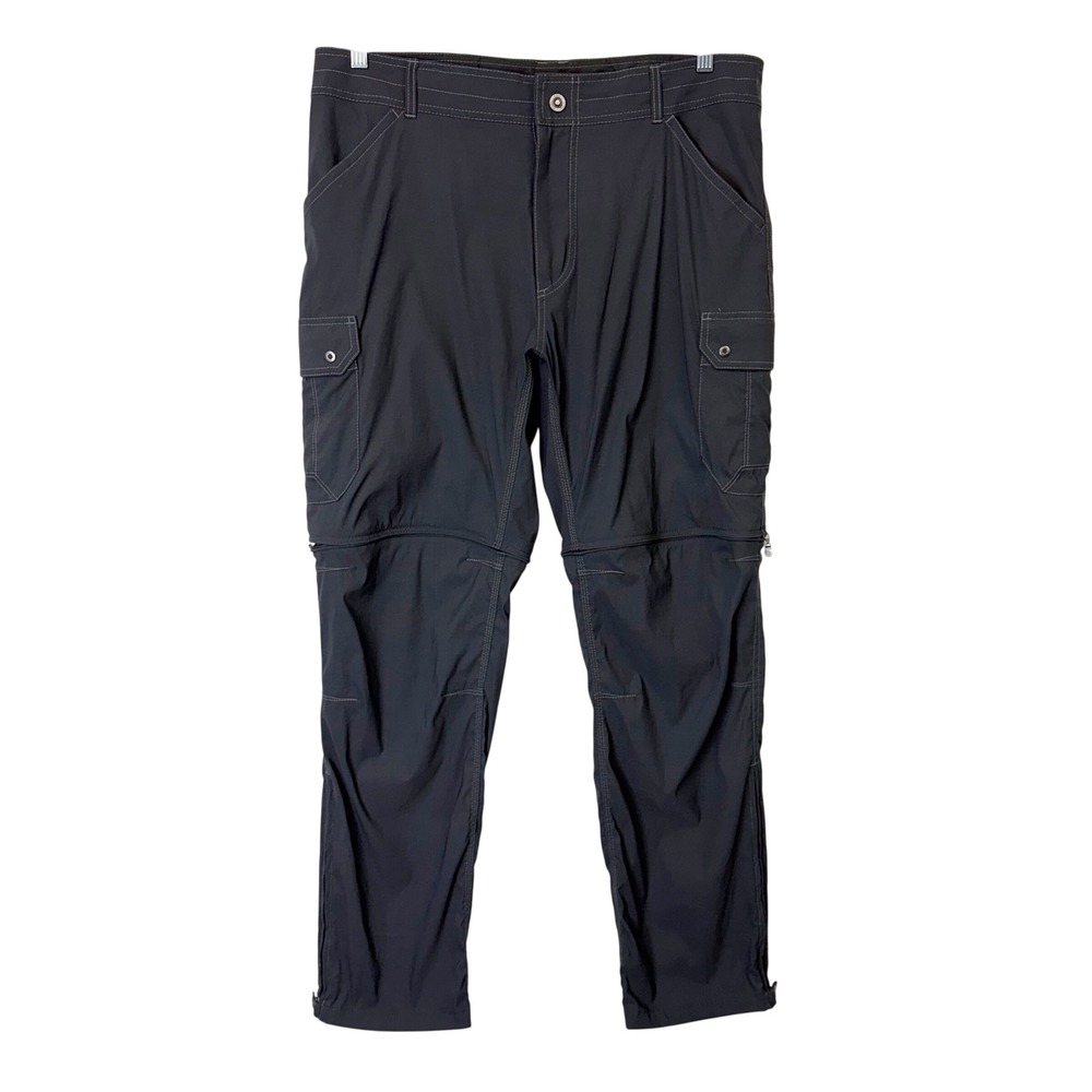 Kuhl Renegade Convertible Pants Men's 38x32 Zip Off Shorts Gray Cargo Hiking